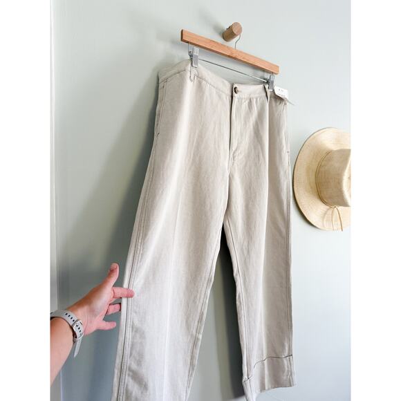 Madewell | NWT The Dean Easy Straight Pant in Bone | Sz 32 - Picture 3 of 12